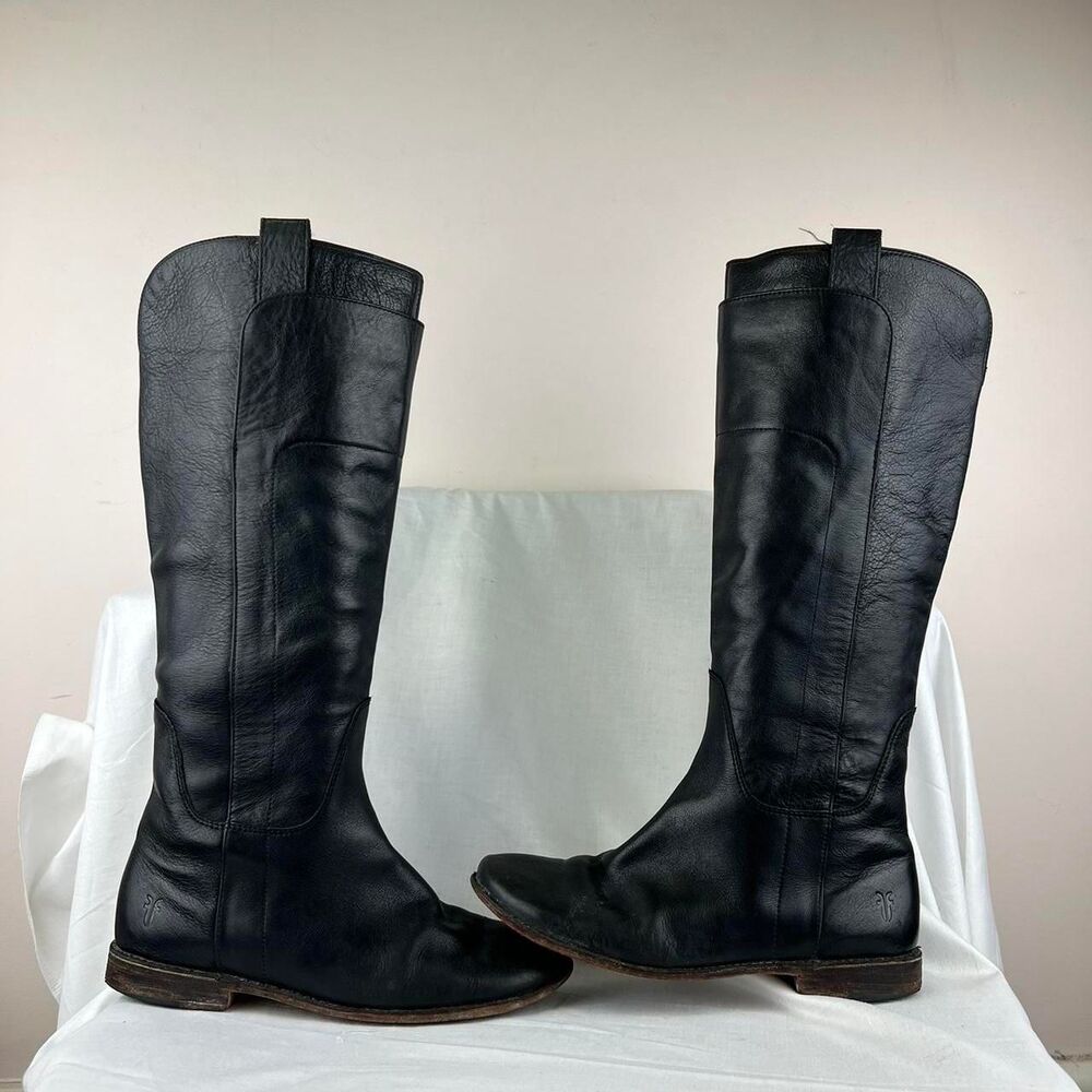 Frye Black Leather Knee High Boots Size 7.5